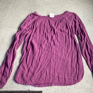 Knox Rose Purple Long Sleeve with Lace on Sleeves. Size xs.
